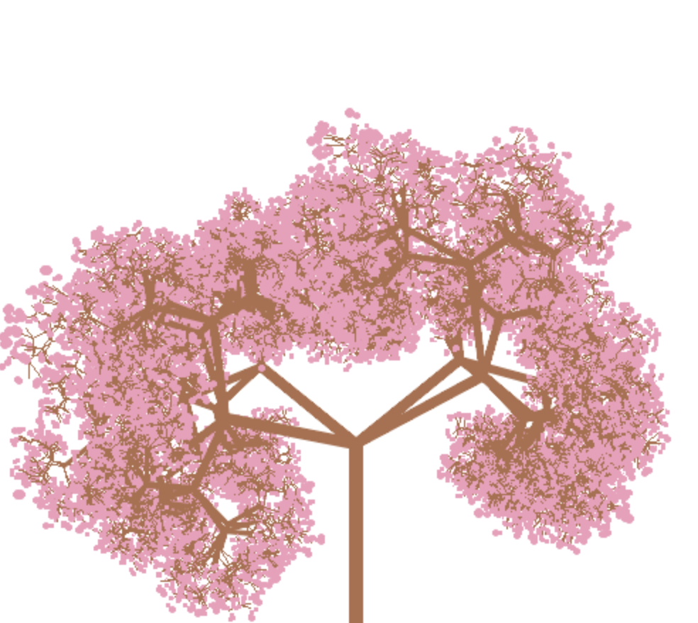 Fractal Tree resembling a Cherry Blossom